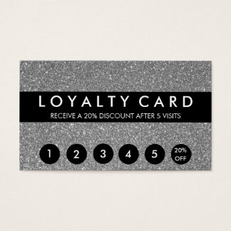 loyalty glitter business card customer silver cards horizontal standard zazzle sized