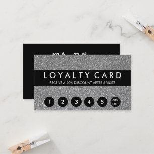 Silver Glitter Customer Loyalty Card