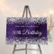 Silver Glitter Dark Violet 50th Birthday Welcome