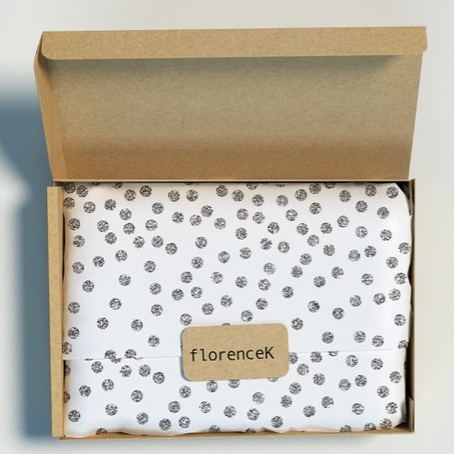 Silver Glitter Diamonds Dots Confetti White Wrapping Paper