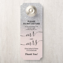 Silver glitter do not disturb welcome wedding door hanger Silver glitter do not disturb welcome wedding door hanger