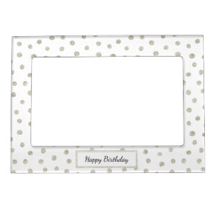 Silver glitter dots magnetic photo frame