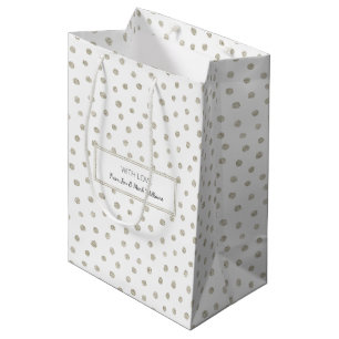 Silver glitter dots medium gift bag