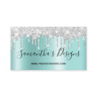 Silver Glitter Drips Light Teal Ombre Online Store