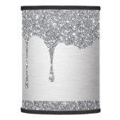 Silver Glitter Drips Luxury Lamp Shade (Left)