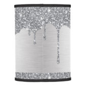 Silver Glitter Drips Luxury Lamp Shade (Back)