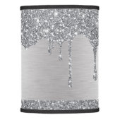 Silver Glitter Drips Luxury Lamp Shade (Front)