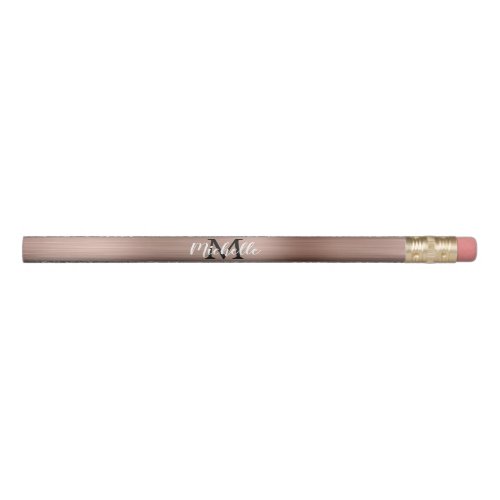 Silver Glitter Drips Rose Gold Metal Name  Pencil