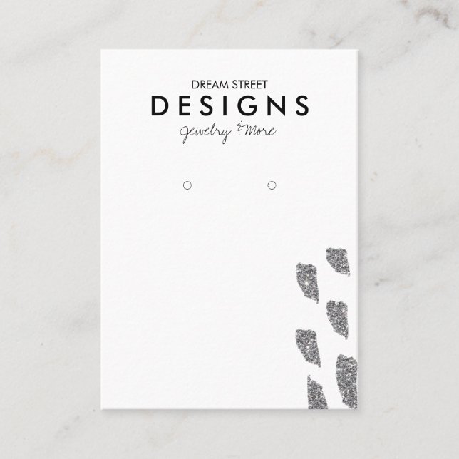 Silver Glitter Earring Display Card (Front)