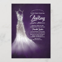 Silver Glitter Elegant Dress Purple Bridal shower
