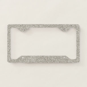 Silver Glitter Elegant Luxury Formal License Plate Frame