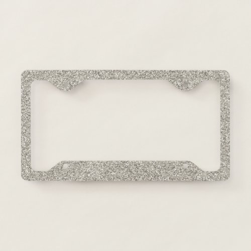 Silver Glitter Elegant Luxury Formal License Plate Frame