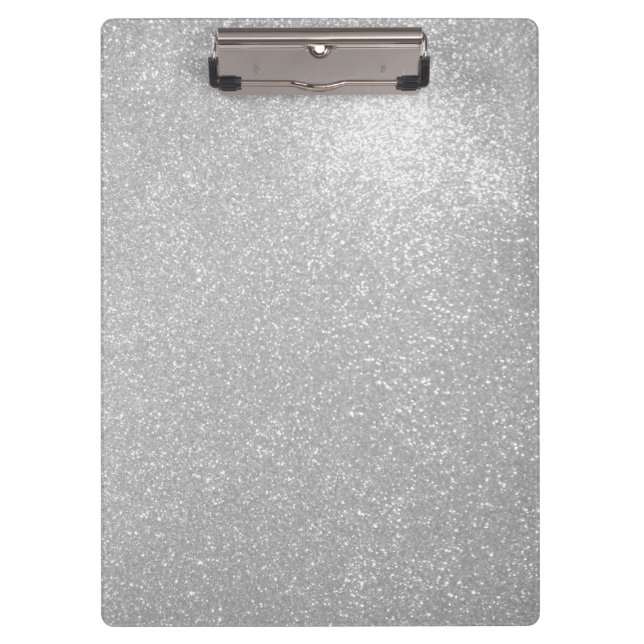 Silver glitter  faux sparkly glimmers clipboard (Front)