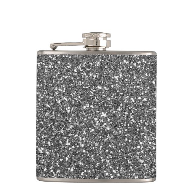 Silver Glitter Flask (Front)