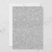 Silver Glitter Floral 25th Surprise Birthday Party Invitation (Back)