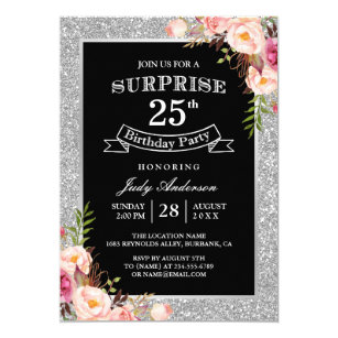 25th Birthday Invitations Zazzle