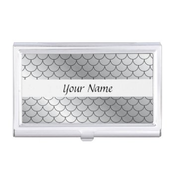 Silver Glitter Foil Dragon Skin Elegant Busines Business Card Case by ProfessionalDevelopm at Zazzle