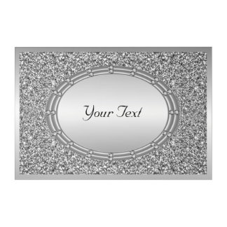Silver Glitter Frame Acrylic Wall Art