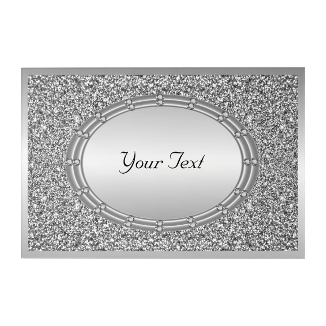 Silver Glitter Frame Acrylic Wall Art (Front)
