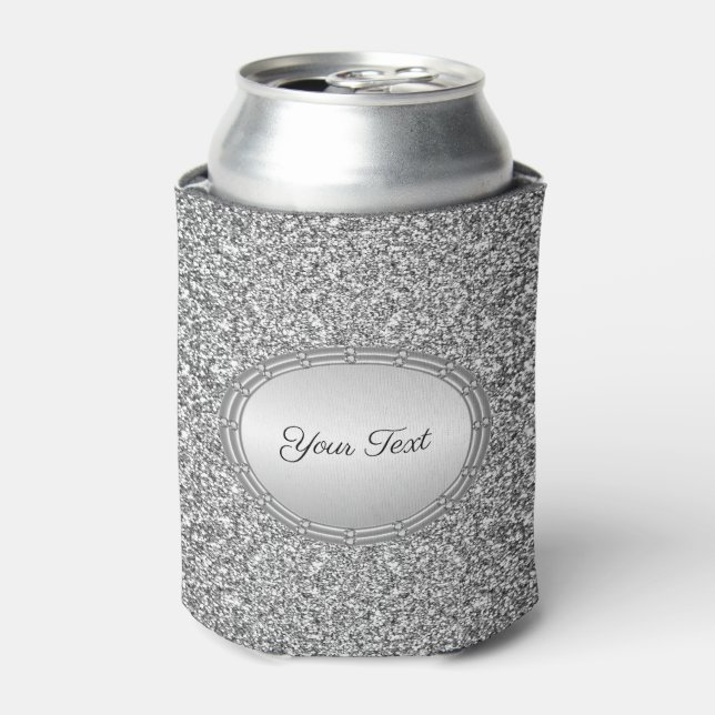 Silver Glitter Frame Can Cooler (Can Front)
