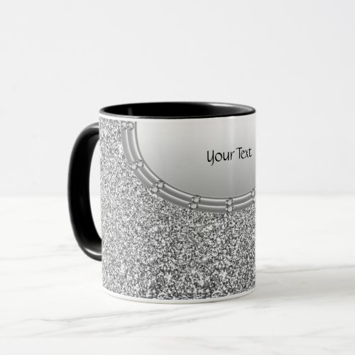 Silver Glitter Frame Coffee Mug