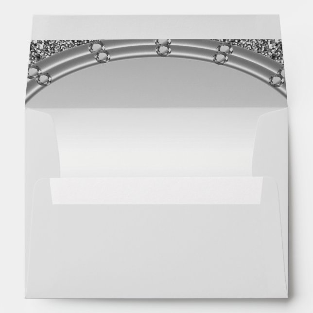 Silver Glitter Frame Envelope (Back (Bottom))