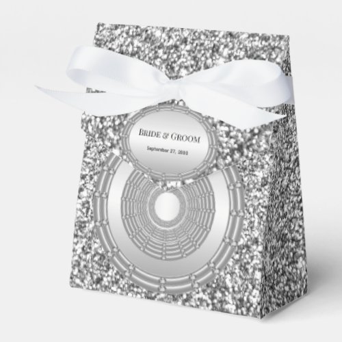 Silver Glitter Frame Favor Box