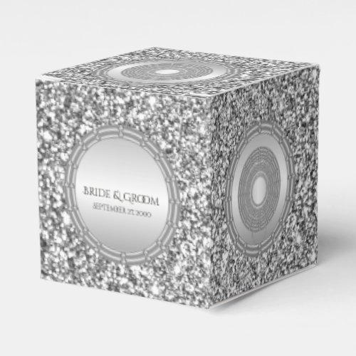 Silver Glitter Frame Favor Box