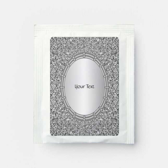 Silver Glitter Frame Tea Bag Drink Mix (Front)