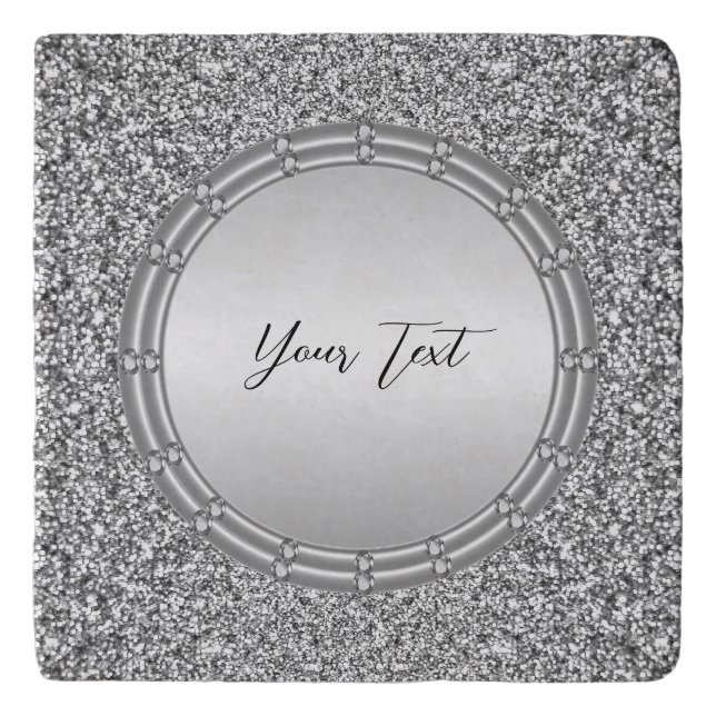 Silver Glitter Frame Trivet (Front)