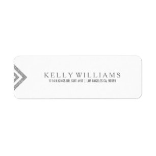 Silver Glitter Geometric Minimalistic Design Label