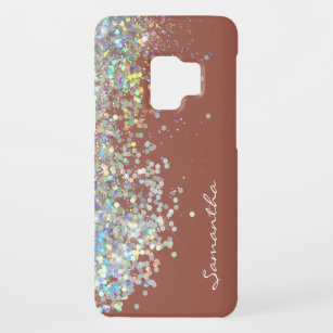 Silver Glitter Girly Custom Name Case-Mate Samsung Galaxy S9 Case