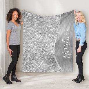 Metallic silver throw online blanket