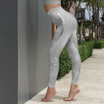 Silver Glitter Glam Bling Personalized Metallic Leggings<br><div class="desc">Easily personalize this silver brushed metal and glamorous faux glitter patterned leggings with your own custom name.</div>