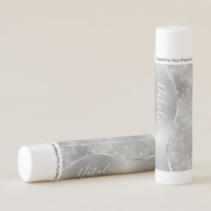 Silver Glitter Glam Bling Personalized Metallic Lip Balm