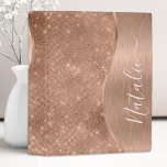 Silver Glitter Glam Bling Personalized Metallic Mini Binder<br><div class="desc">Easily personalize this rose gold brushed metal and glamorous faux glitter patterned mini binder with your own custom name.</div>