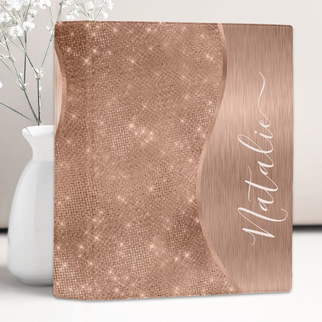 Silver Glitter Glam Bling Personalized Metallic Mini Binder (Creator Uploaded)