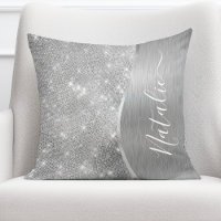 Silver Glitter Glam Bling Personalized Metallic