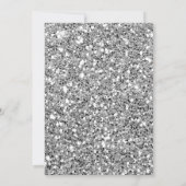 Silver Glitter Glam Chic Birthday Party Any Event Invitation (Back)