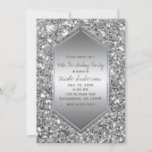 Silver Glitter Glam Chic Birthday Party Any Event Invitation (Front)