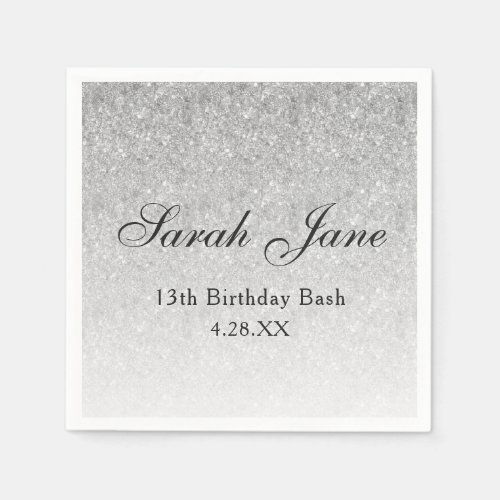 Silver Glitter Glam Personalized