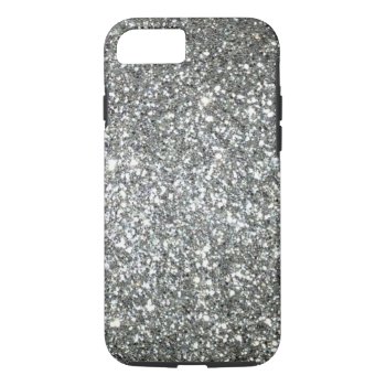 Silver Glitter Glamour Iphone 8/7 Case by RetroZone at Zazzle