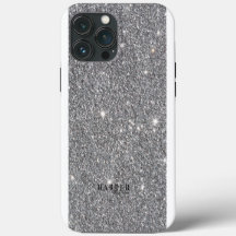 Silver Glitter Gradient Custom Name