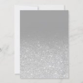 Silver glitter gray chic gender reveal baby shower invitation (Back)
