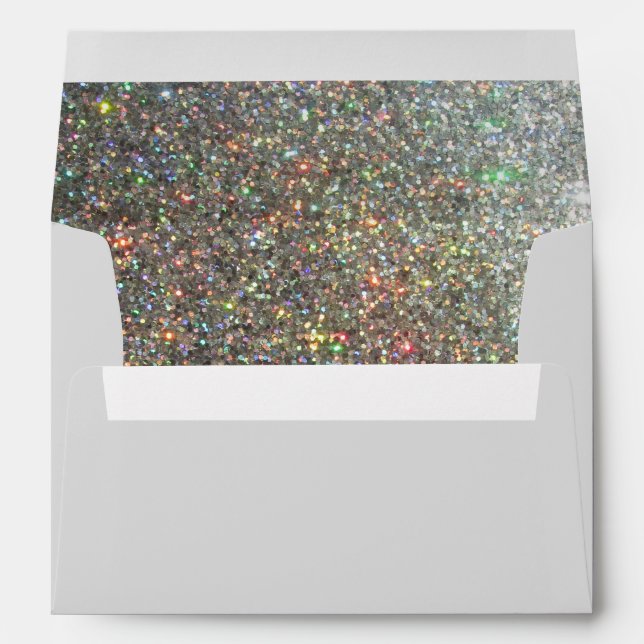 Silver Glitter & Gray Sparkle Envelope (Back (Bottom))