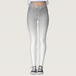 silver glitter grey and white leggings<br><div class="desc">faux silver glitter and ombre grey and white design</div>