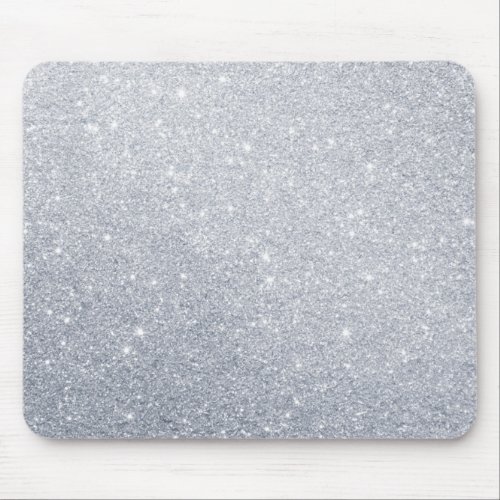 silver glitter grey faux effect mouse pad
