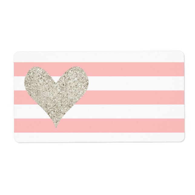 Silver Glitter Heart Label (Front)