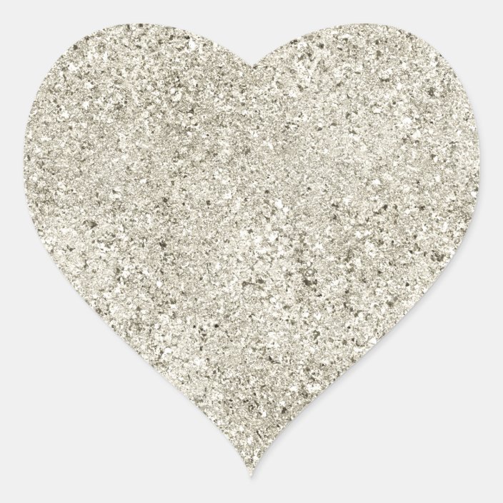 Silver Glitter Heart Sticker | Zazzle.com