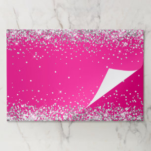 Silver Glitter Hot Pink Ombre Paper Pad